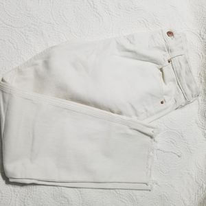 Off white jeans with raw edge hem